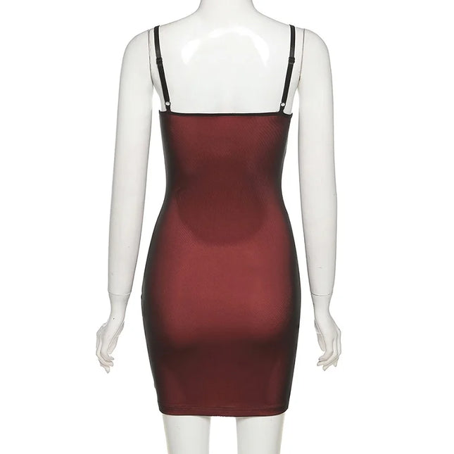 Mesh Double Layer Sexy Skinny Dress Women Sleeveless Party Bodycon 2023 Bandage Elastic Split Trend Clubwear Slim Outfit