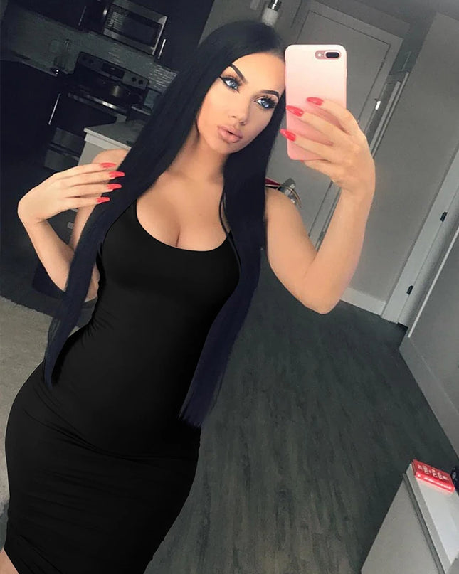 Summer Casual Sexy Square Neck Sleeveless Women's Dress