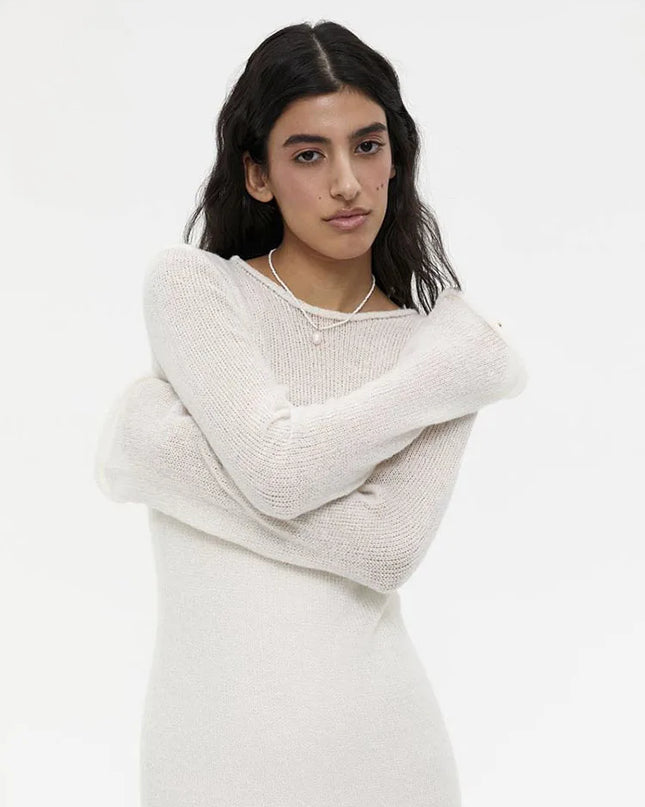 Tossy Knit Vest 2 Piece-Set Maxi Dress For Women Cover up Summer Beach Holiday See-Through Clothes Female Knitwear Long Dress