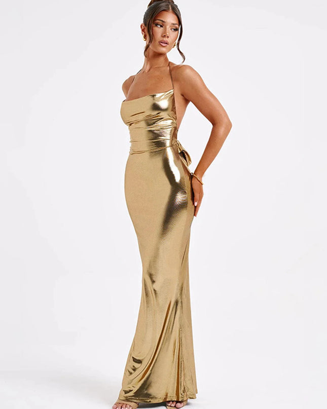 New Women Summer Dresses Strap Clubwear Sexy Backless Halter Bandage Long Dress Slim Solid Off Shoulder Lady Clothing Streetwear