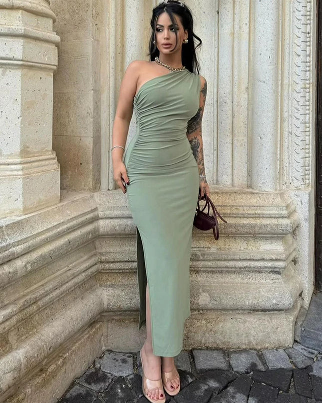 Summer Maxi Dress Women Sexy Split Fashion Sleeveless Backless Slim Dress Female Casual Streetwear Club Elegant Party Dresses