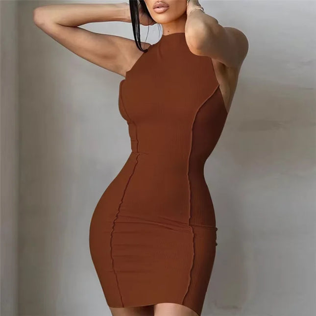 dress Women's Sleeveless Mini Bodycon Dress Y2K Cutout Sundress Beach Party Sexy Club Short Dress New Streetwear HotSweet Tank Dress