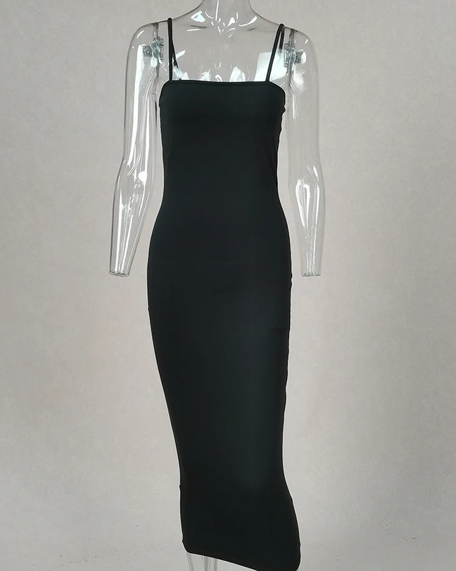 dress 2025 New Spring Summer Women's High Elastic Sleeveless Backless Dress Long Sling Dresses Club Sexy Suspender Dress