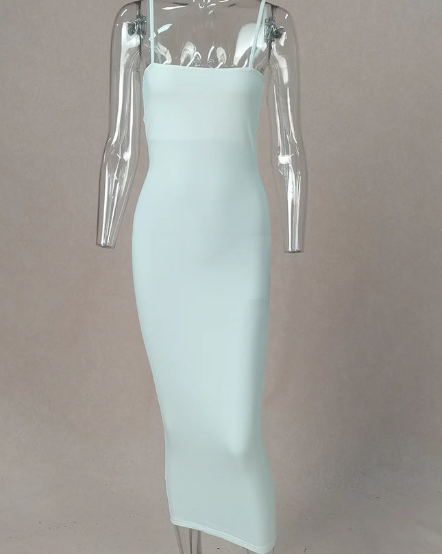 dress 2025 New Spring Summer Women's High Elastic Sleeveless Backless Dress Long Sling Dresses Club Sexy Suspender Dress