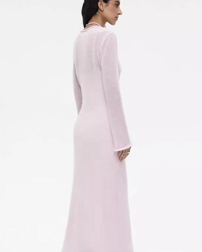 Tossy Knit Vest 2 Piece-Set Maxi Dress For Women Cover up Summer Beach Holiday See-Through Clothes Female Knitwear Long Dress