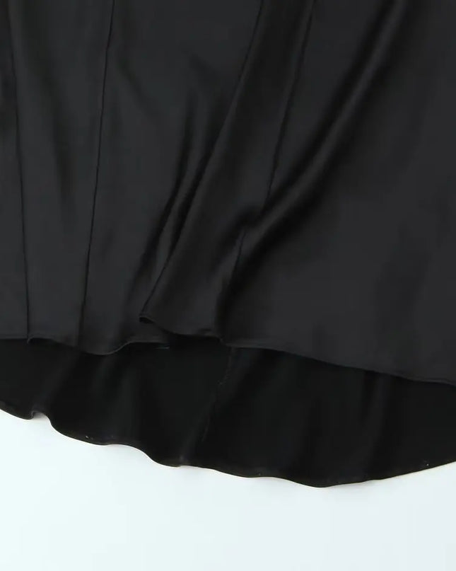TRAFZA New Fashion Woman Party Evening Slip Prom Dress Female Satin Long Dress Sexy Sleeveless Backless V-neck Sling Midi Dress