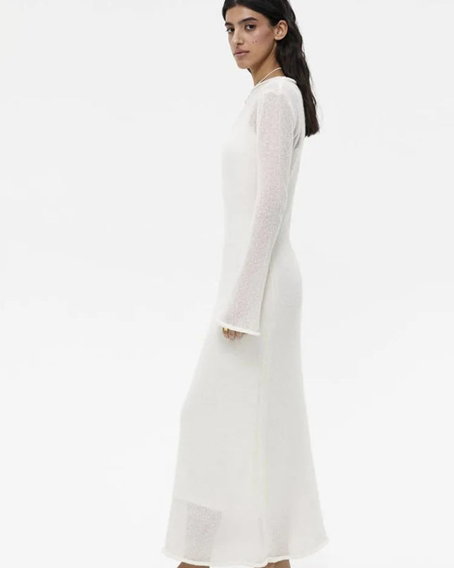 Tossy Knit Vest 2 Piece-Set Maxi Dress For Women Cover up Summer Beach Holiday See-Through Clothes Female Knitwear Long Dress