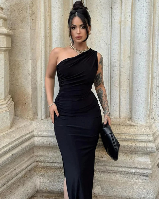 Summer Maxi Dress Women Sexy Split Fashion Sleeveless Backless Slim Dress Female Casual Streetwear Club Elegant Party Dresses